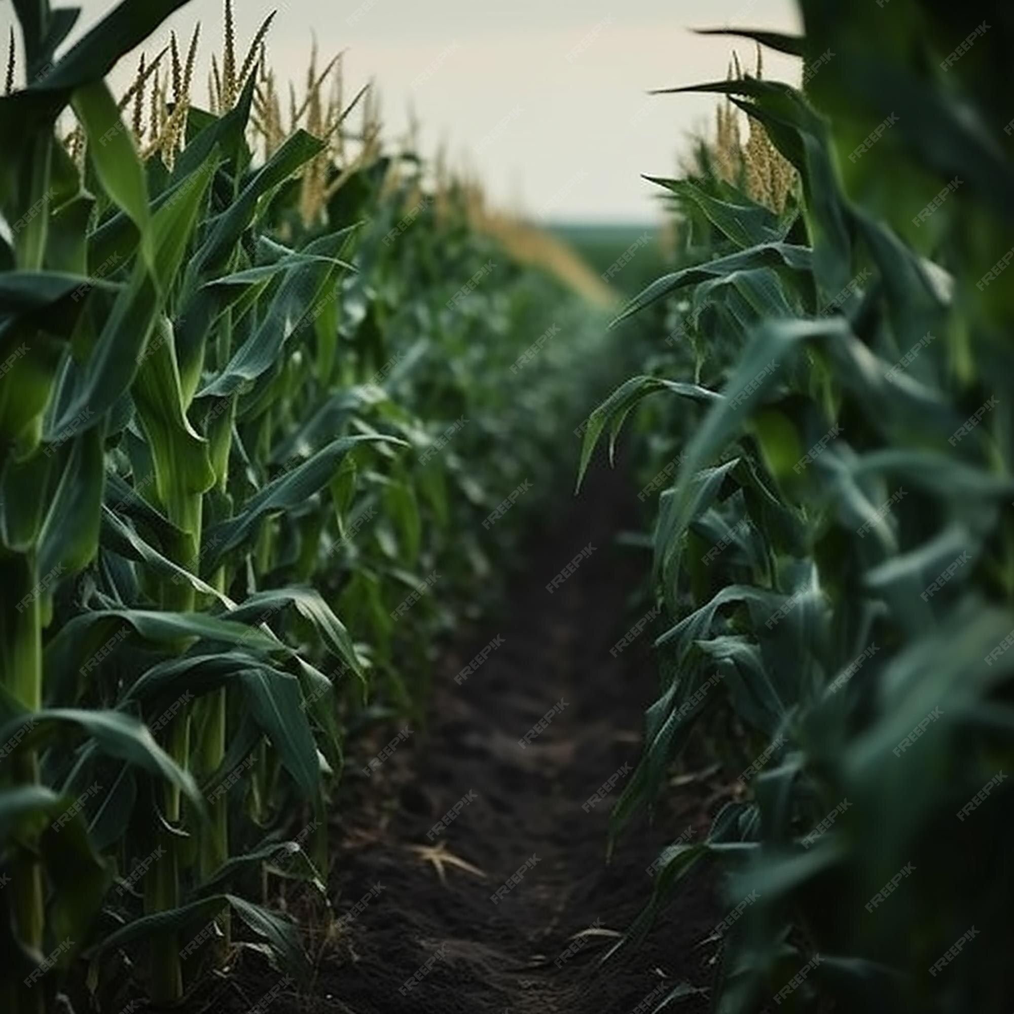 Maisfeld, Maispflanzen, Feldweg, Grün, Sommer, Full HD, iPad-Hintergrundbild