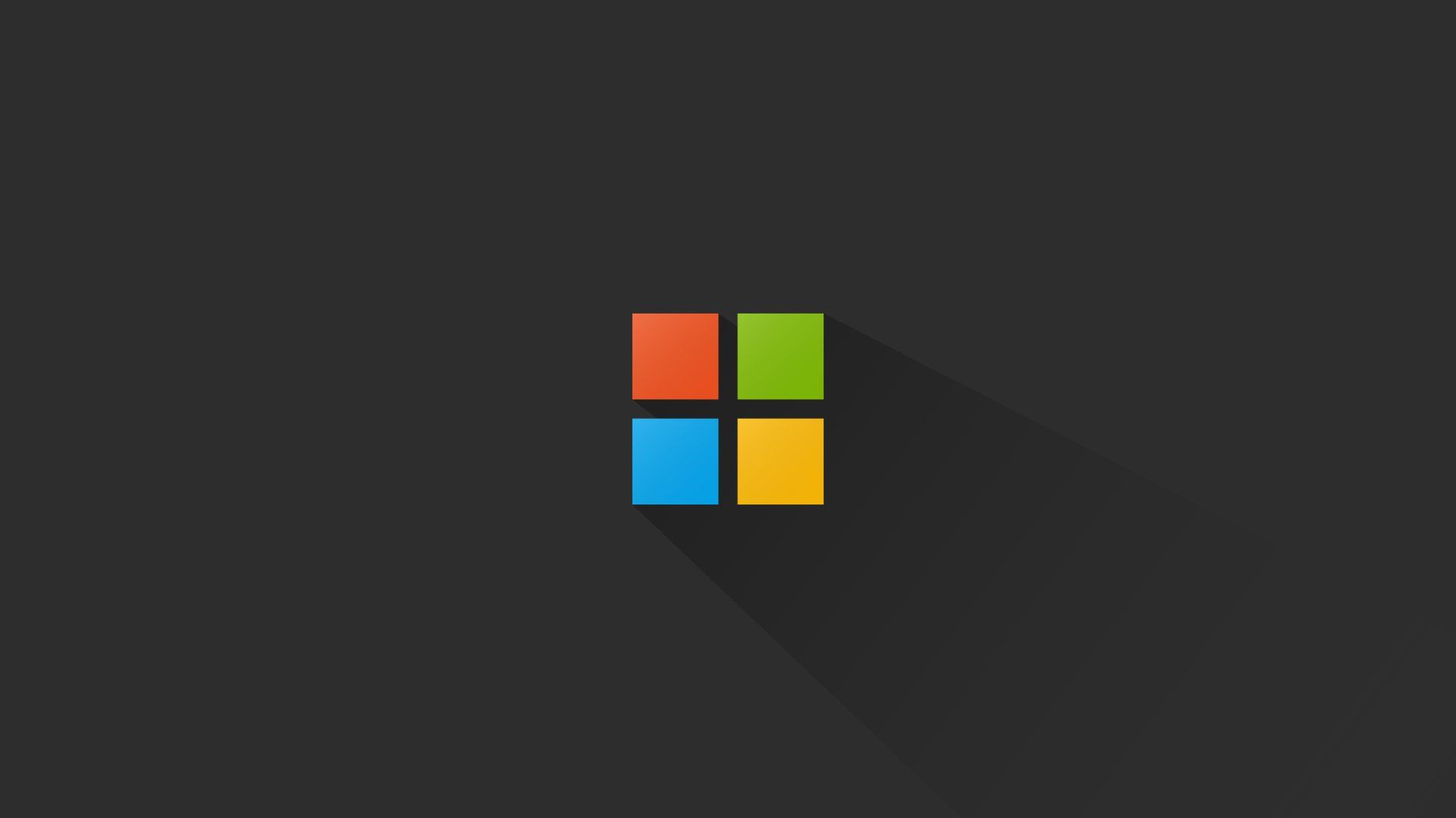 Microsoft-Logo, Microsoft, Flat Design, Dunkelgrau, Minimalistisch, Langer Schatten, 1080p-Hintergrundbild