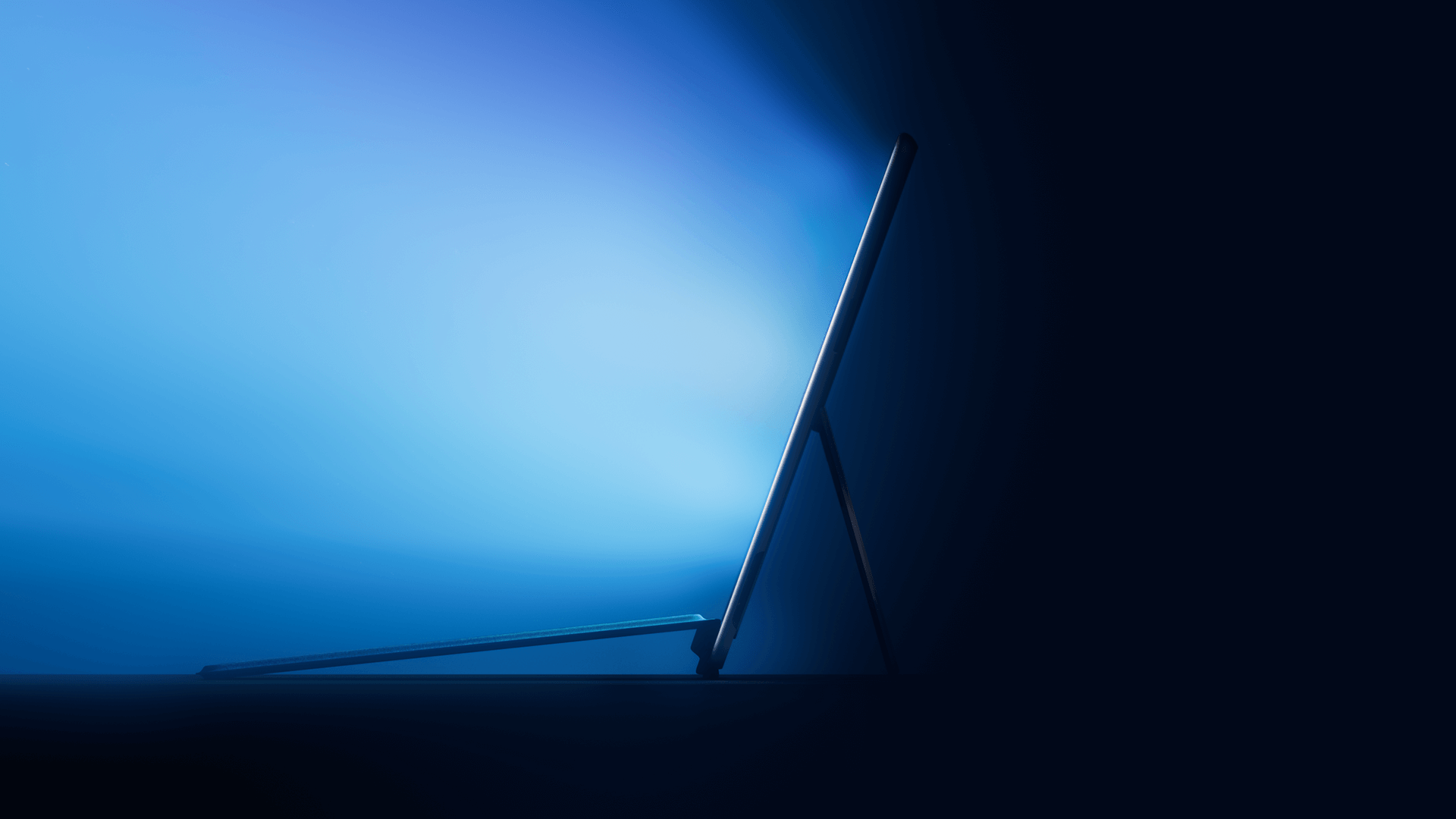 Windows-Logo, Lichtstrahl, Blau, Dunkel, Minimalistisch, 1920x1080, PC-Hintergrundbild