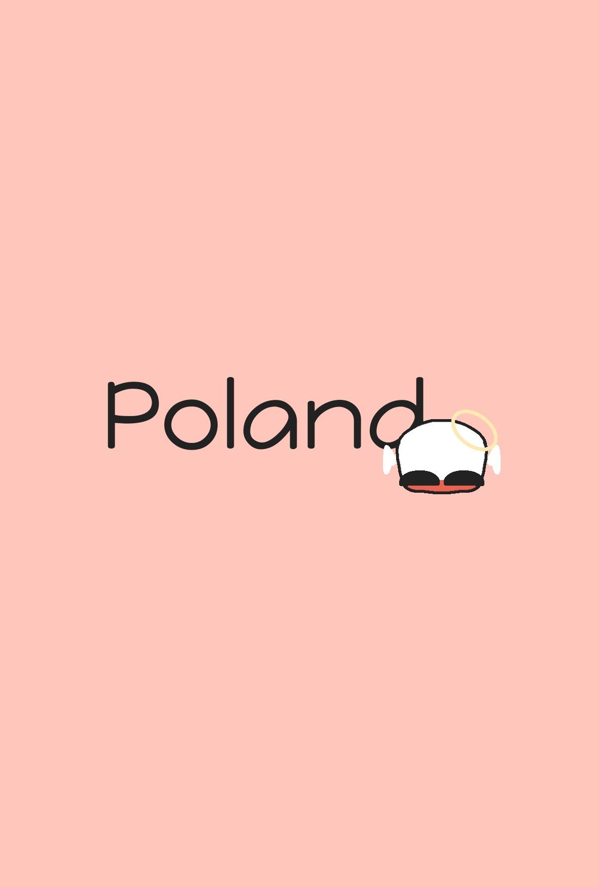 Poland, Schriftzug, Lachsrosa, Minimalismus, Hintergrundbild für iPad und Tablet