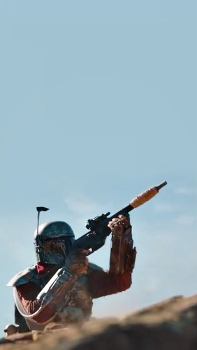 Boba Fett, Star Wars, Gewehr, Blauer Himmel, Kopfgeldjäger, Hintergrundbild fürs Handy