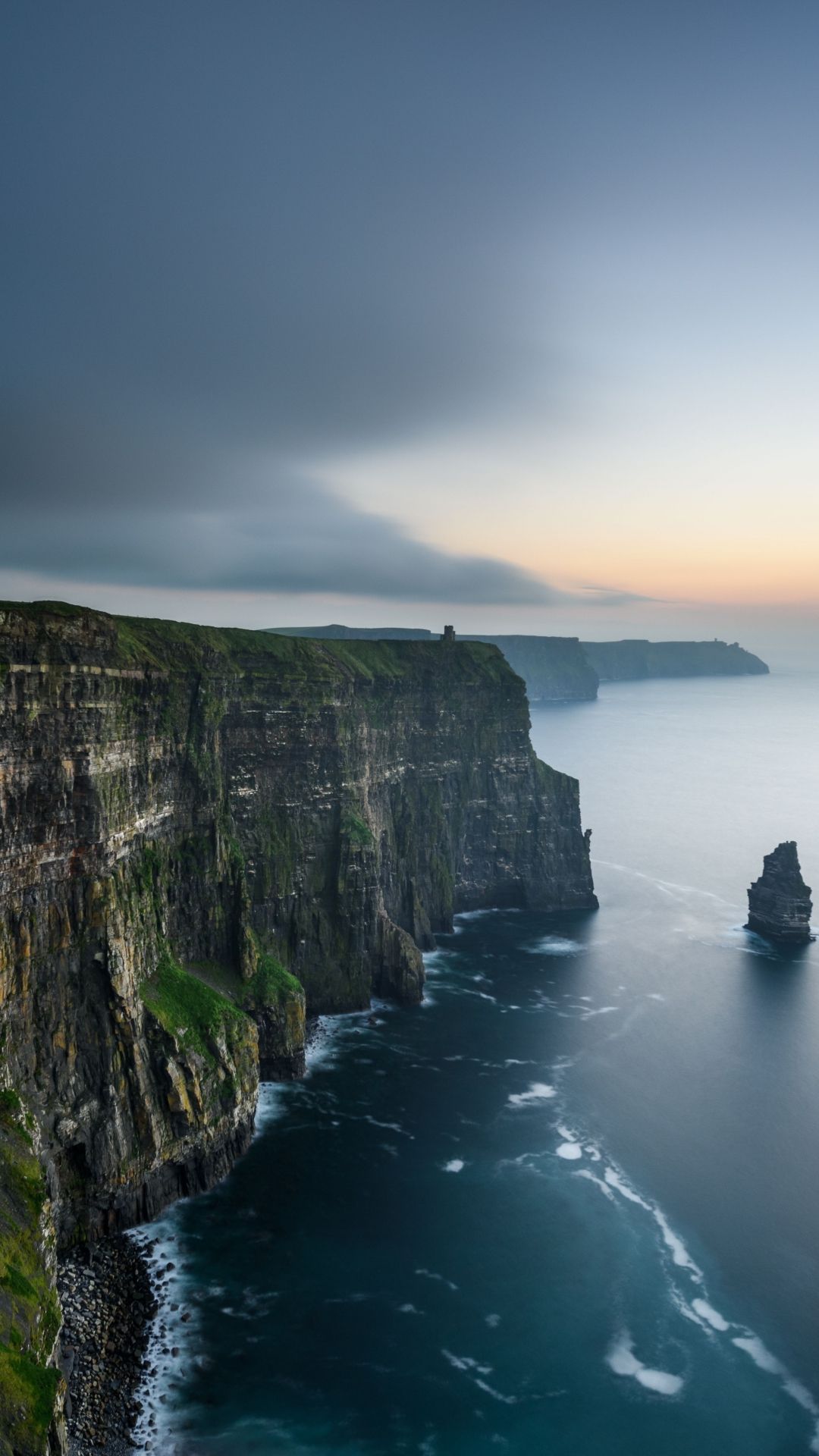 Cliffs of Moher, Irland, Steilküste, Atlantik, Nebel, Dämmerung, Android-Hintergrundbild