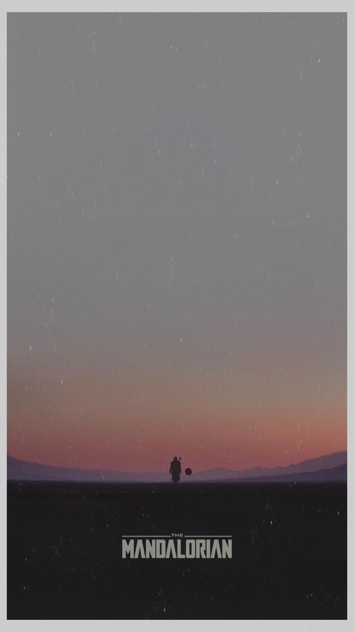 The Mandalorian, Silhouette, Wüste, Dämmerung, Minimalismus, Grau, HD, iPhone-Hintergrundbild