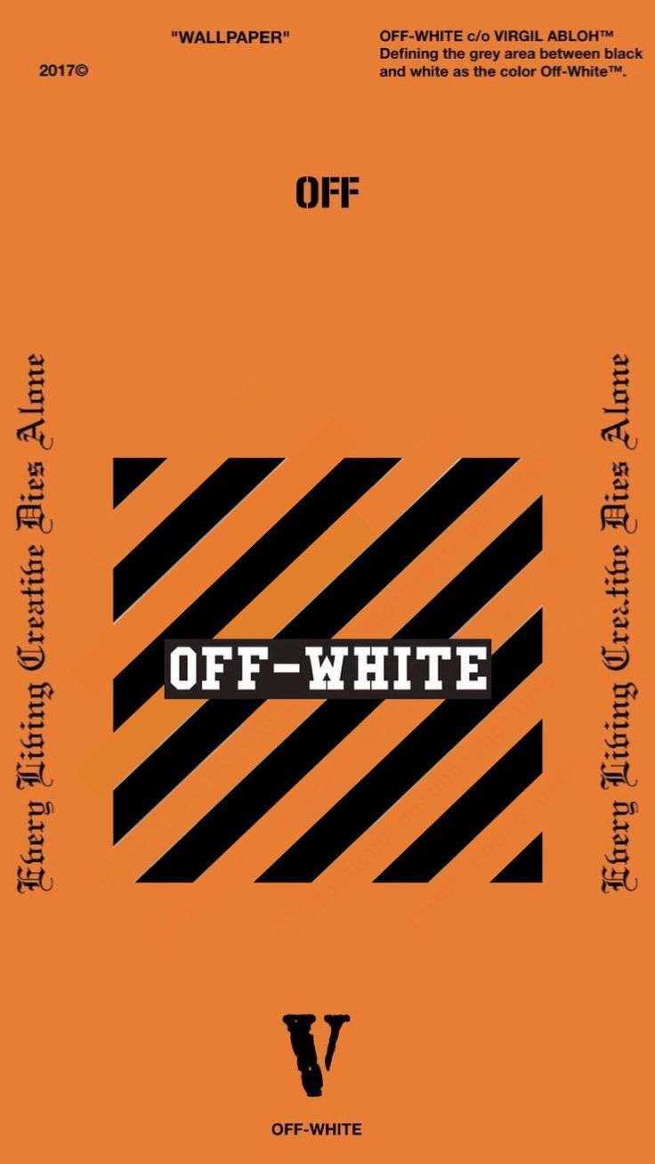 Off-White, Virgil Abloh, Diagonale Streifen, Orangefarbener Hintergrund, Typografie, Sperrbildschirm