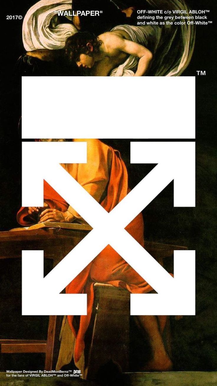 Off-White, Pfeil-Logo, Barockgemälde, Klassische Kunst, Collage, HD, Handy-Hintergrund
