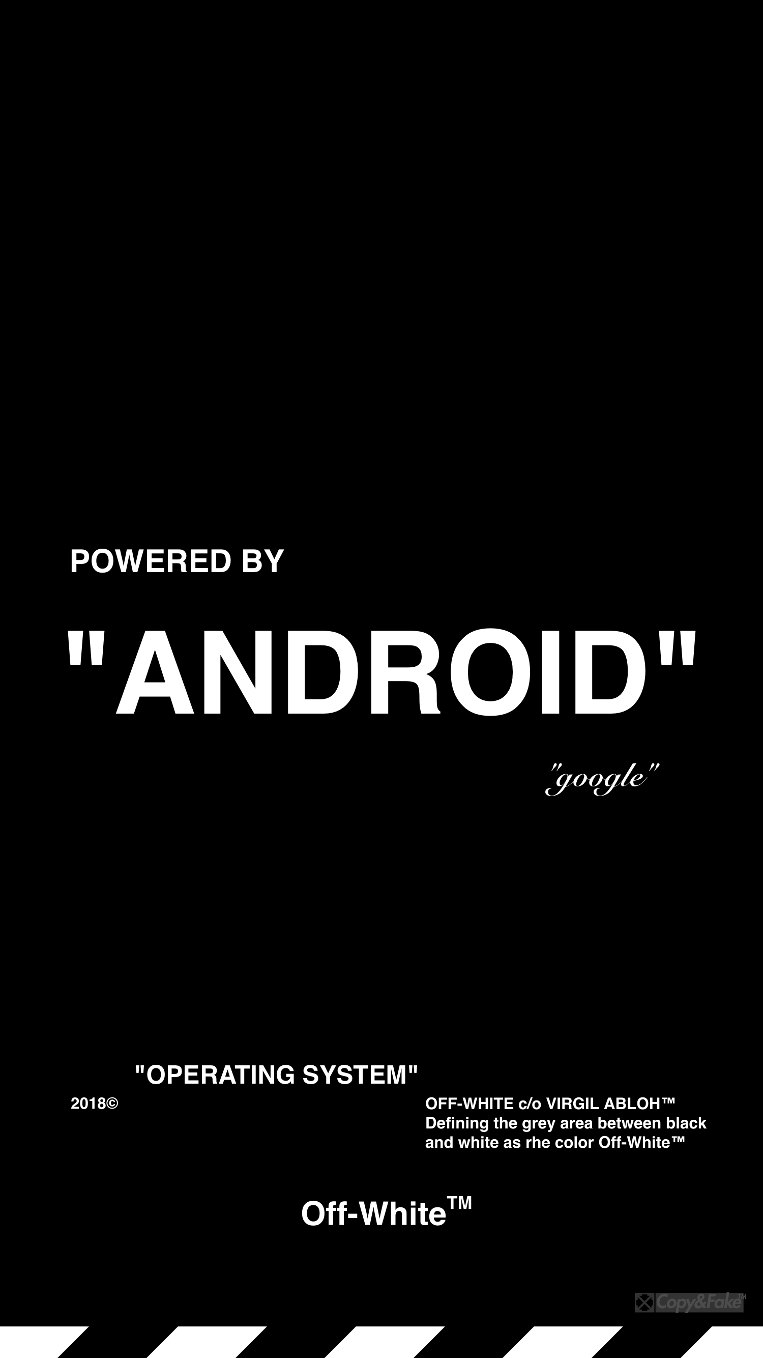 Off-White, Android, Schwarzer Hintergrund, Typografie, Minimalistisch, Sperrbildschirm fürs iPhone