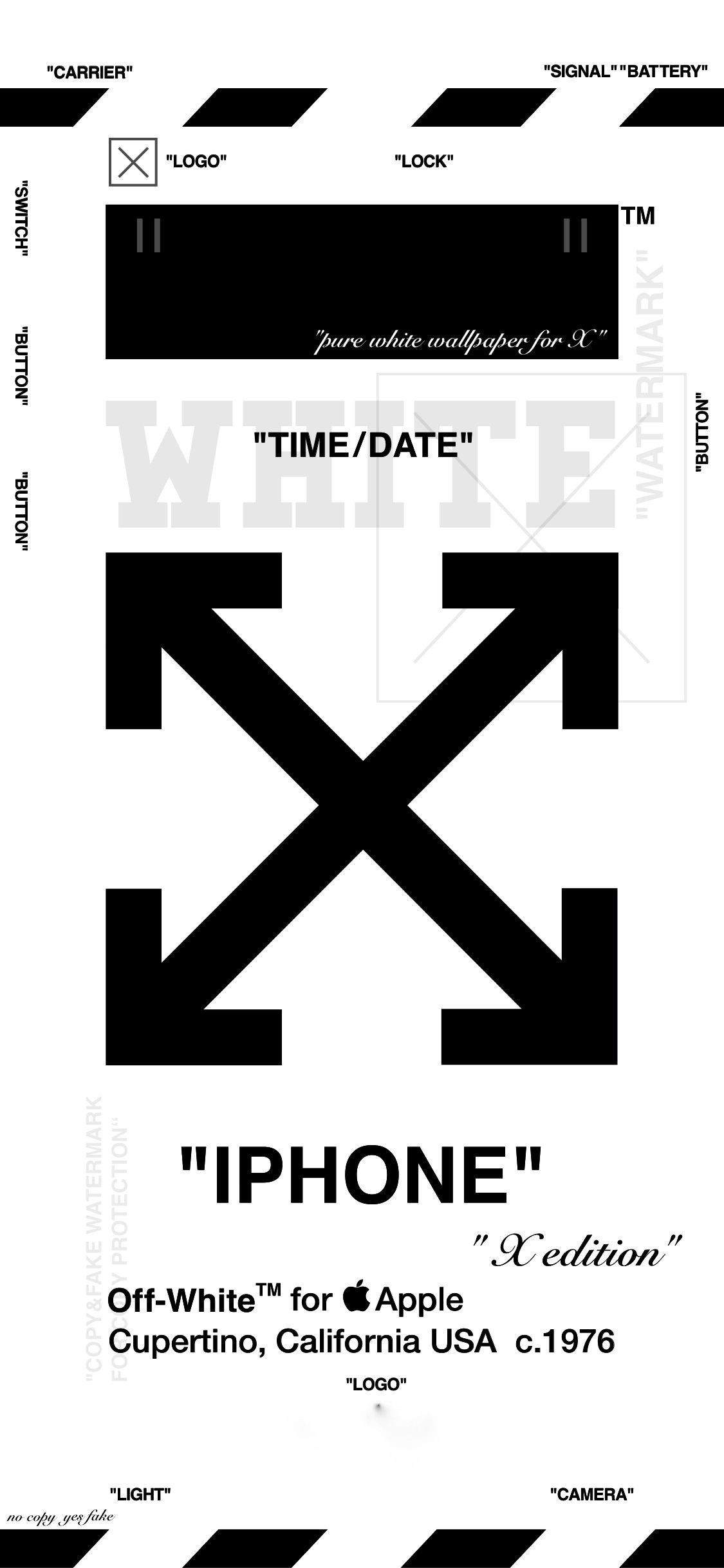 Off-White, Pfeil-Logo, Schwarz-Weiß, Typografie, Sperrbildschirm, Full HD, Handy-Hintergrund