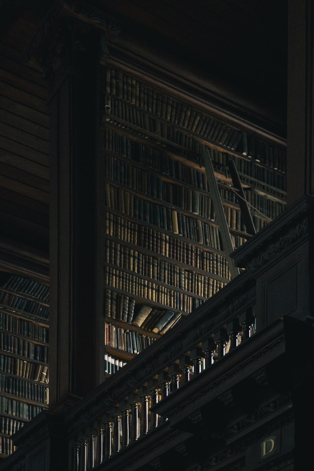 Bibliothek, Bücherregale, Dunkel, Holz, Innenraum, HD, Sperrbildschirm fürs iPhone