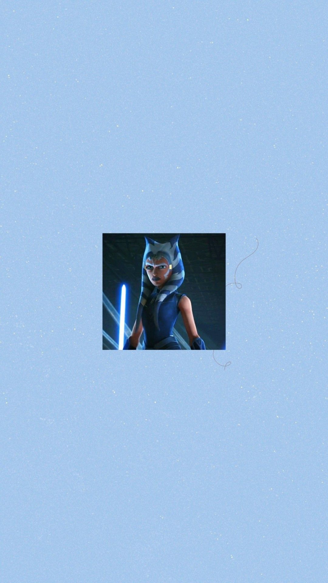 Ahsoka Tano, Star Wars, Hellblauer Hintergrund, Minimalismus, Rahmen, Sperrbildschirm fürs iPhone