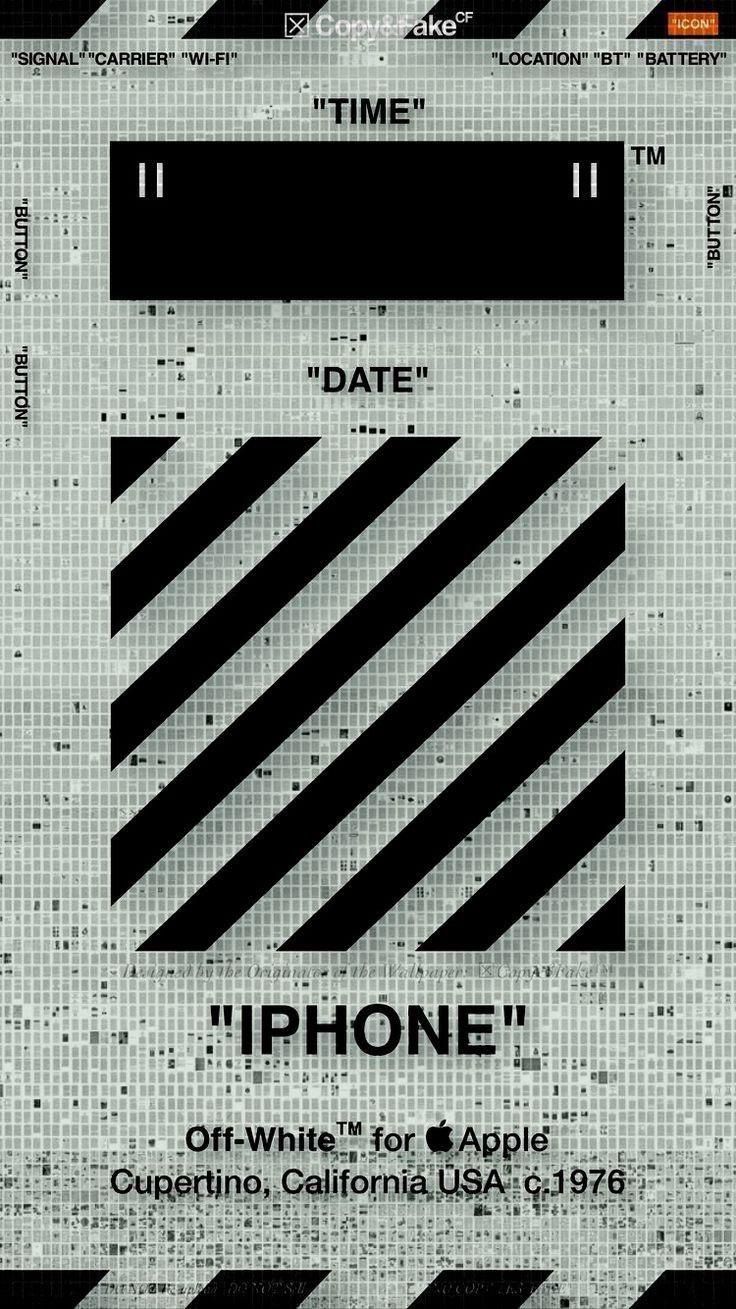 Off-White, Diagonale Streifen, Grau, Sperrbildschirm, Typografie, HD, Handy-Hintergrund