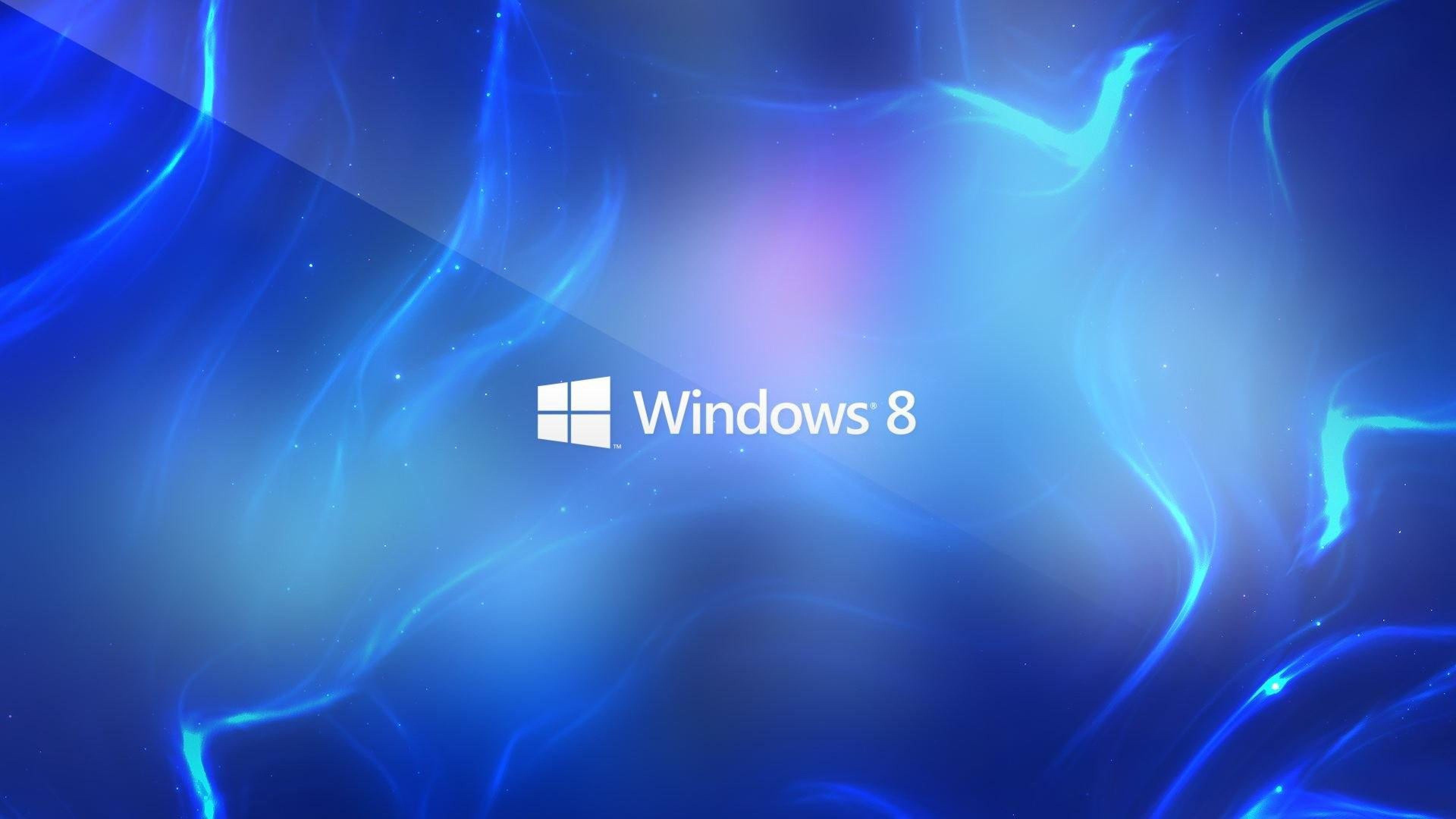 Windows 8, Windows-Logo, Microsoft, Abstrakt, Blau, Lichtwellen, 4K, Desktop-Hintergrund