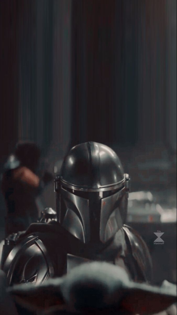 Din Djarin, Grogu, The Mandalorian, Szenenbild, Dunkel, Hochformat, Hintergrundbild fürs Smartphone