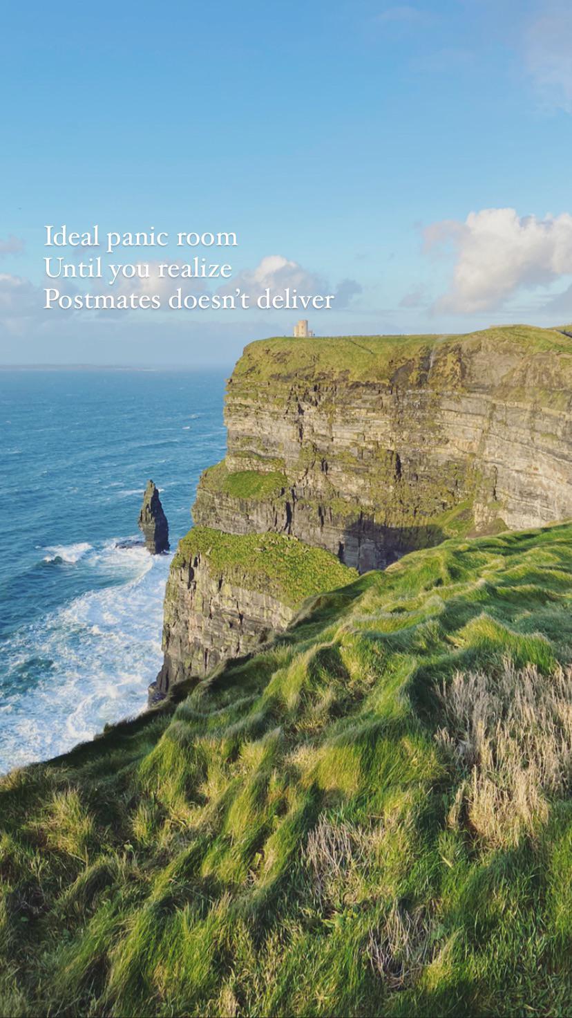 Steilküste, Grüne Klippen, Meer, Zitat, Irland, HD, Hintergrundbild fürs Handy