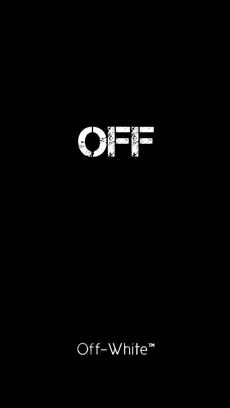 Off-White, Logo, Schwarzer Hintergrund, Minimalistisch, HD, Sperrbildschirm fürs iPhone