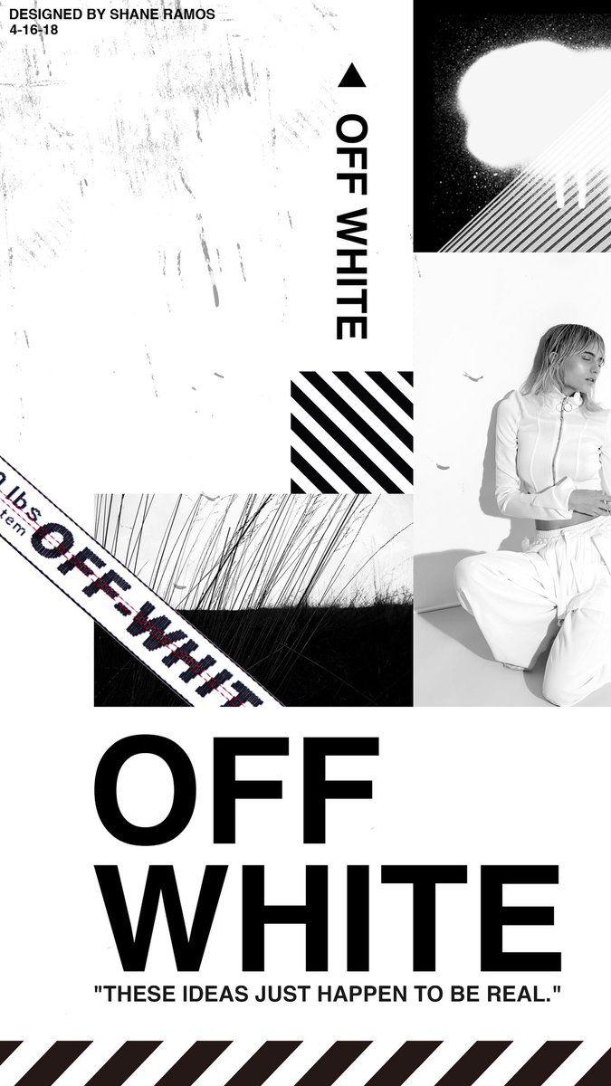 Off-White, Typografie, Collage, Schwarz-Weiß, Grafikdesign, Hintergrundbild fürs Handy
