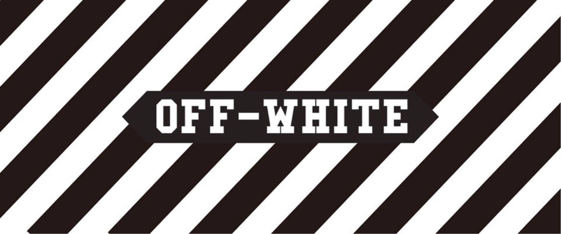 Off-White, Diagonale Streifen, Schwarz-Weiß, Logo, Streetwear, Full HD, Laptop-Hintergrundbild