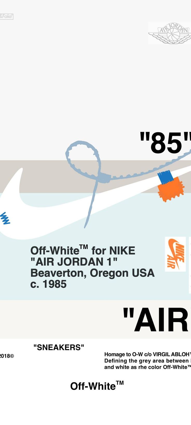 Off-White, Nike, Air Jordan 1, Sneaker, Typografie, Weiß, HD, Handy-Hintergrundbild