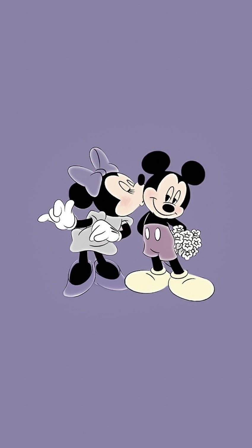 Minnie Maus, Micky Maus, Klassisch, Schwarz-Weiß, Lila, HD, Handy-Hintergrund im Hochformat