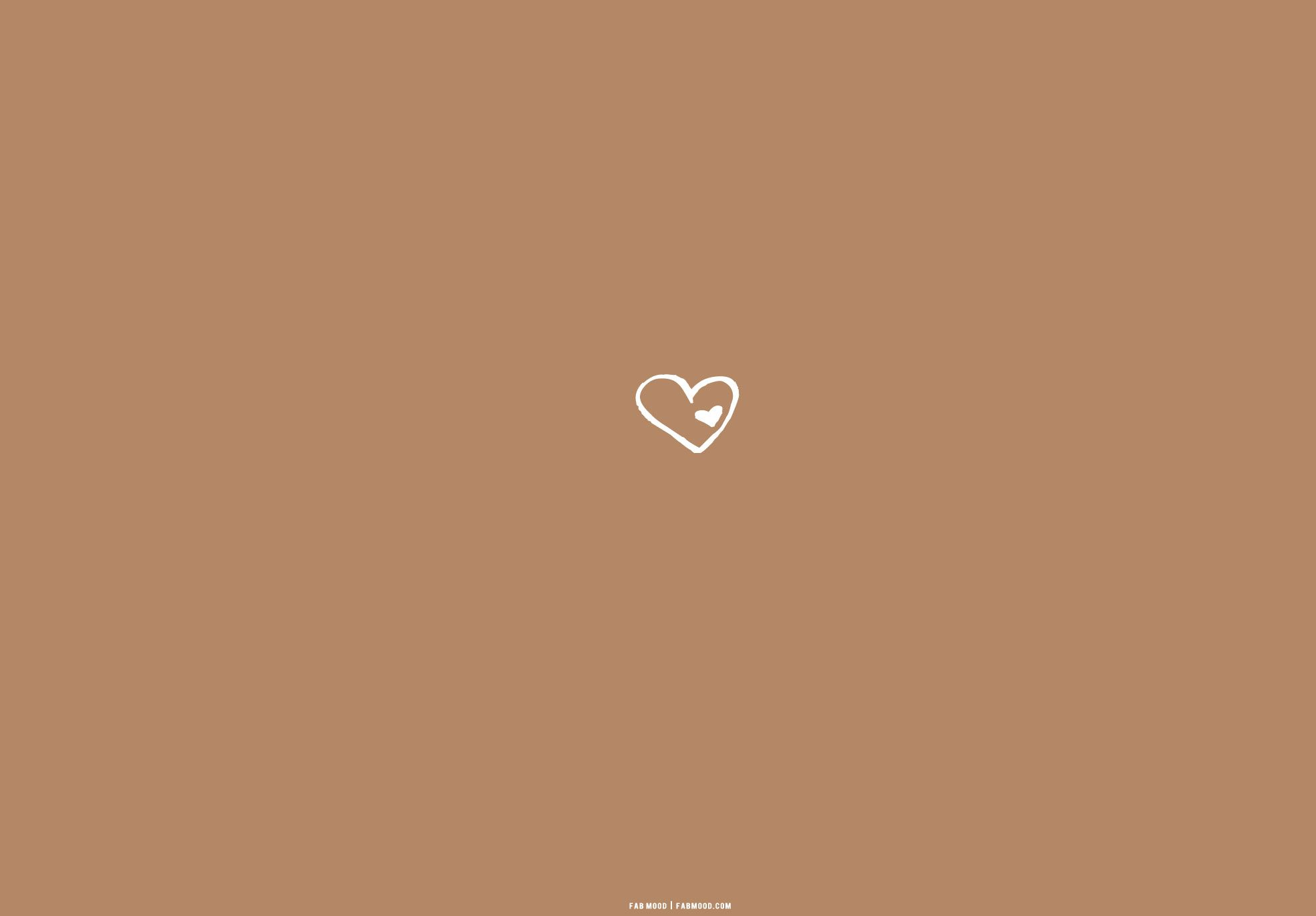 Herz, Strichzeichnung, Karamellbraun, Minimalismus, Full HD, Desktop-Hintergrund für Windows