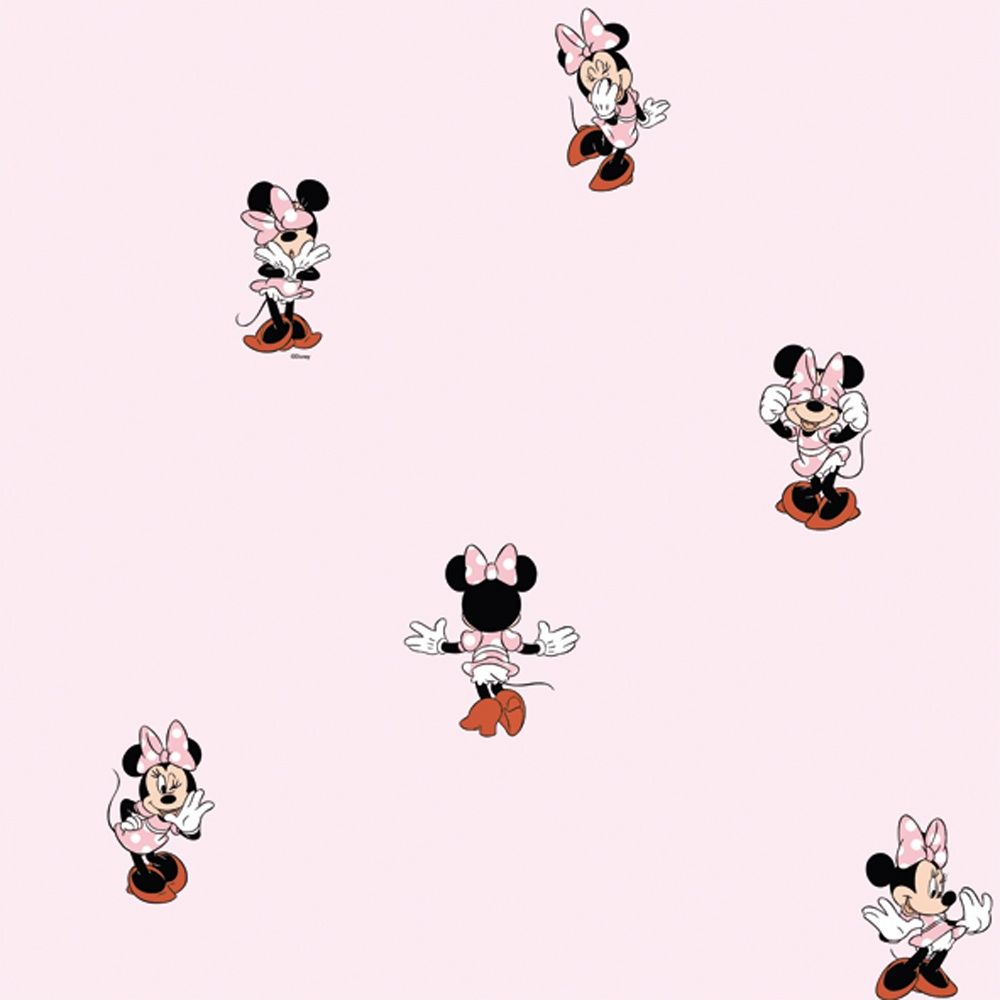 Minnie Maus, Muster, Hellrosa, Kleine Figuren, Cartoon, Hintergrundbild für iPad und Tablet