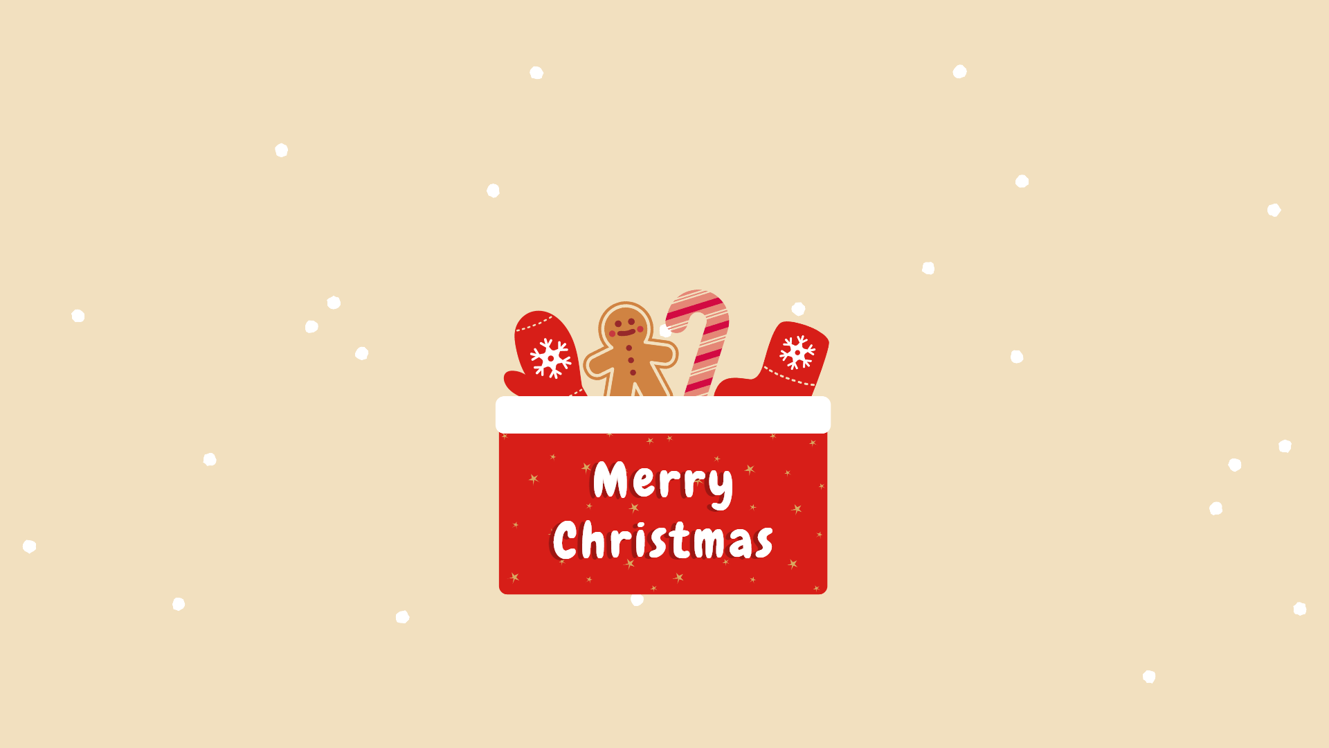 Merry Christmas, Lebkuchenmann, Zuckerstange, Illustration, Beiger Hintergrund, 1080p Wallpaper