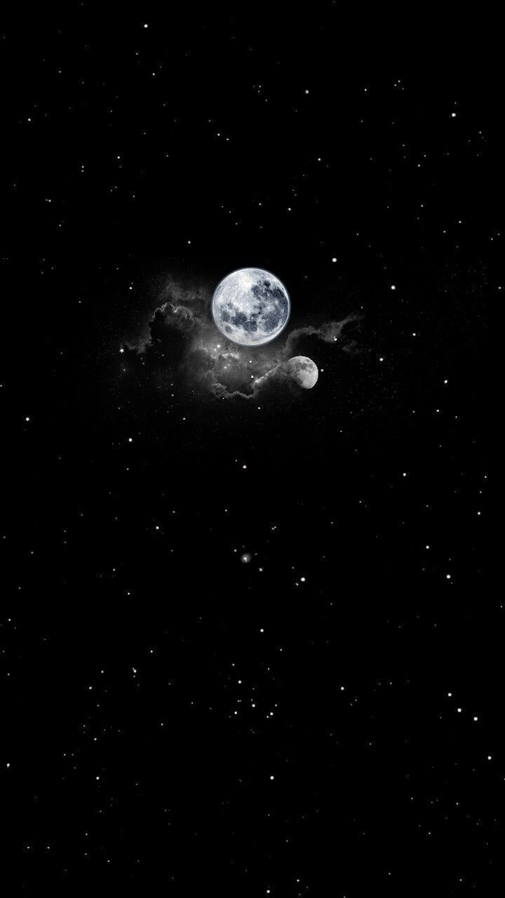 Erde, Mond, Weltall, Sterne, Dunkel, iPhone 16, Sperrbildschirm