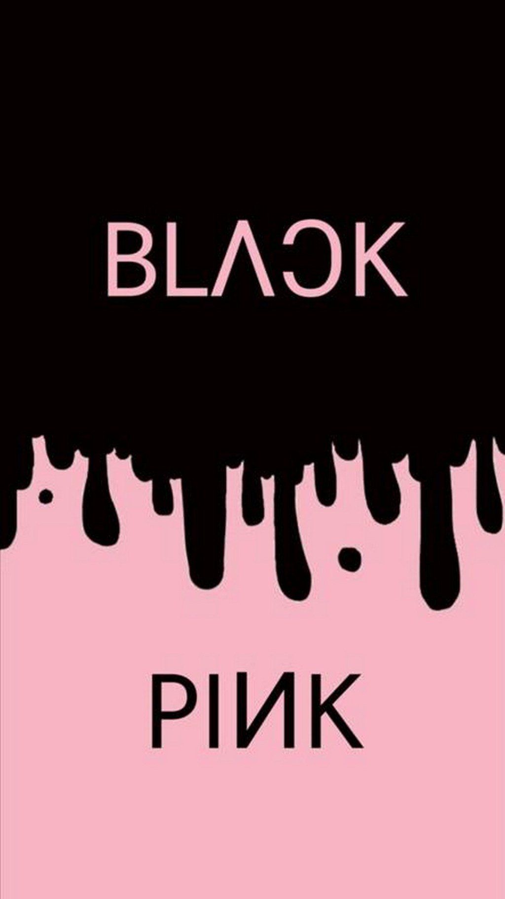 Blackpink, K-Pop, Logo, Tropfen, Pink und Schwarz, Hintergrundbild fürs iPhone