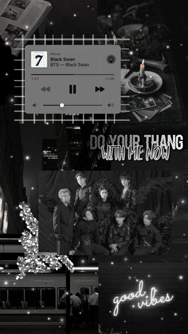 Collage, Musikplayer, Do Your Thang, Schwarz-Weiß, Ästhetik, Sperrbildschirm fürs iPhone 16