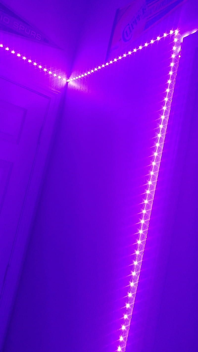 LED-Streifen, Lila Licht, Zimmerecke, Decke, Violett, HD, Hintergrundbild fürs Handy