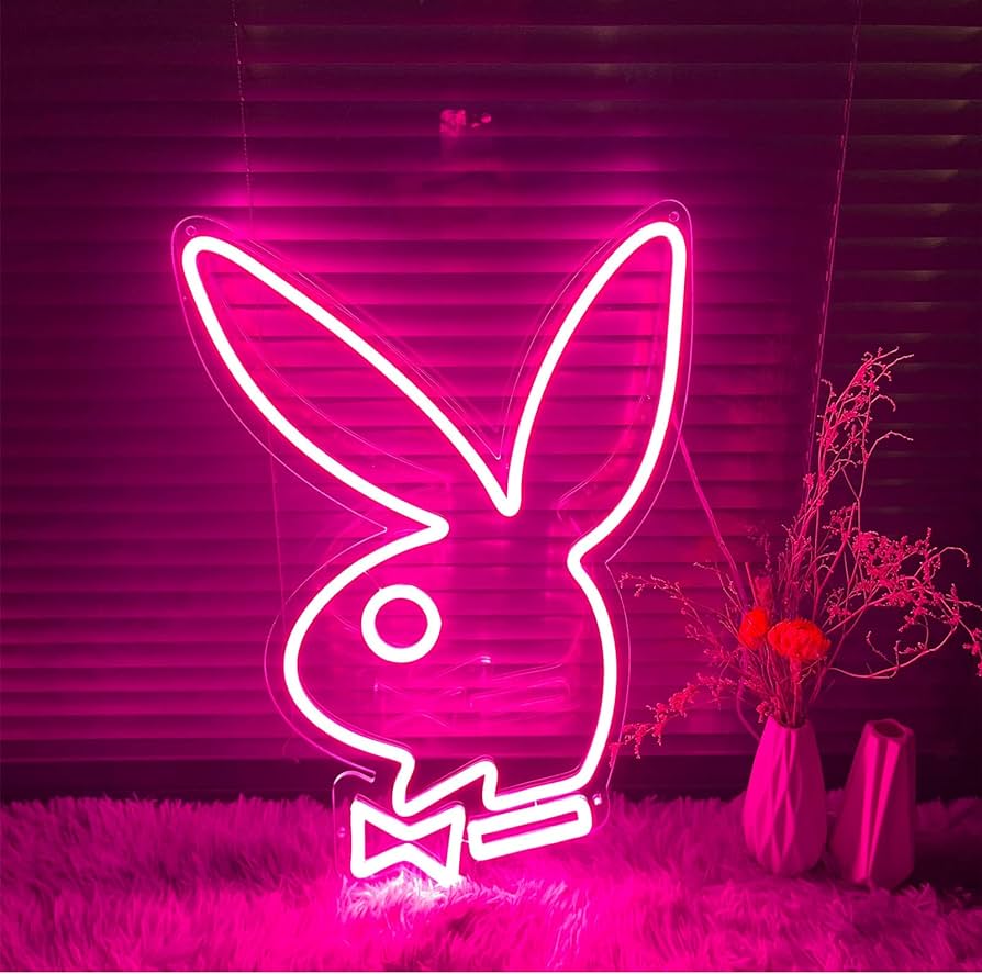 Playboy-Häschen, Playboy, Neonlogo, Pink, Neonlicht, Hintergrundbild für iPad und Tablet