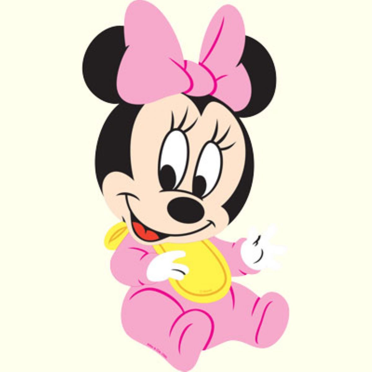 Baby Minnie, Minnie Maus, Rosa Schleife, Creme, Niedlich, Hintergrundbild fürs Tablet