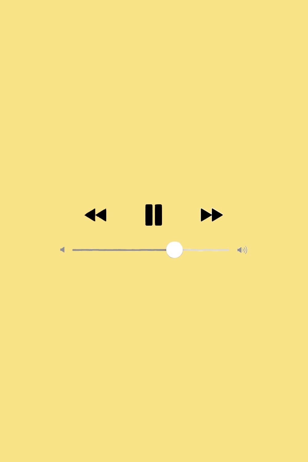 Player-Tasten, Pastellgelb, Pause-Taste, Schlicht, Hintergrundbild für iPhone und Android