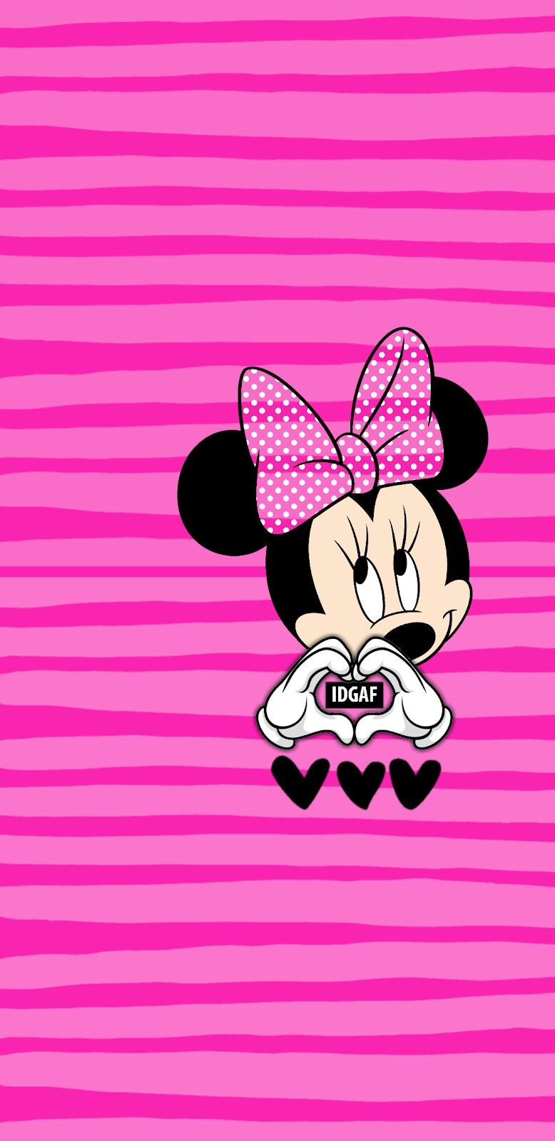 Minnie Maus, Pink, Streifen, Herz, Cartoon, HD, Hintergrundbild fürs Handy