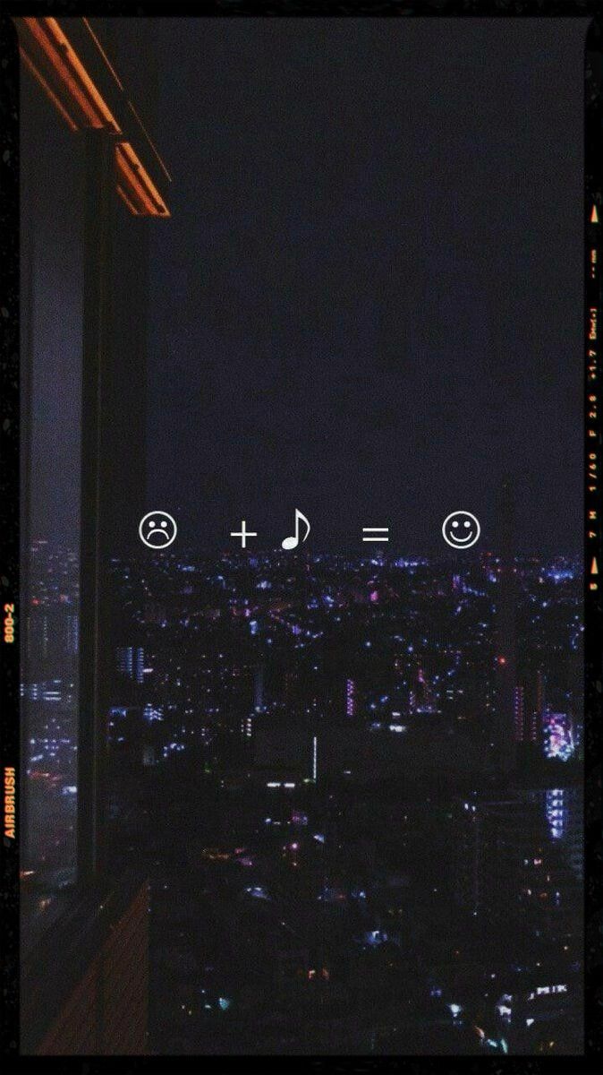 Nachtstadt, Fenster, Symbole, Dunkel, Aesthetic, Hochformat, Hintergrundbild fürs Smartphone