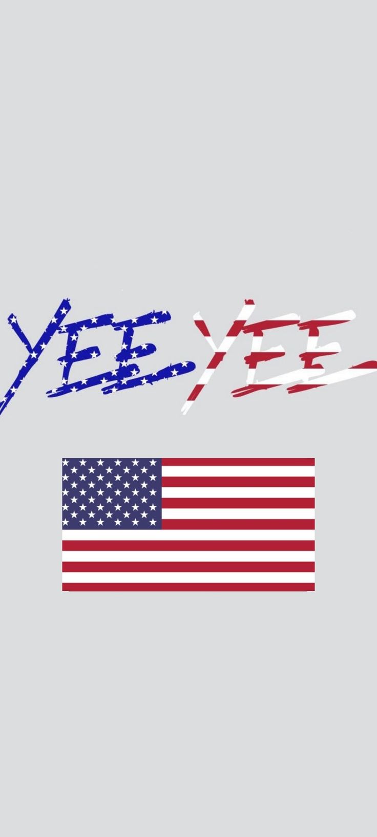 Yeehaw, Amerikanische Flagge, Typografie, Minimalismus, Grauer Hintergrund, Sperrbildschirm fürs iPhone
