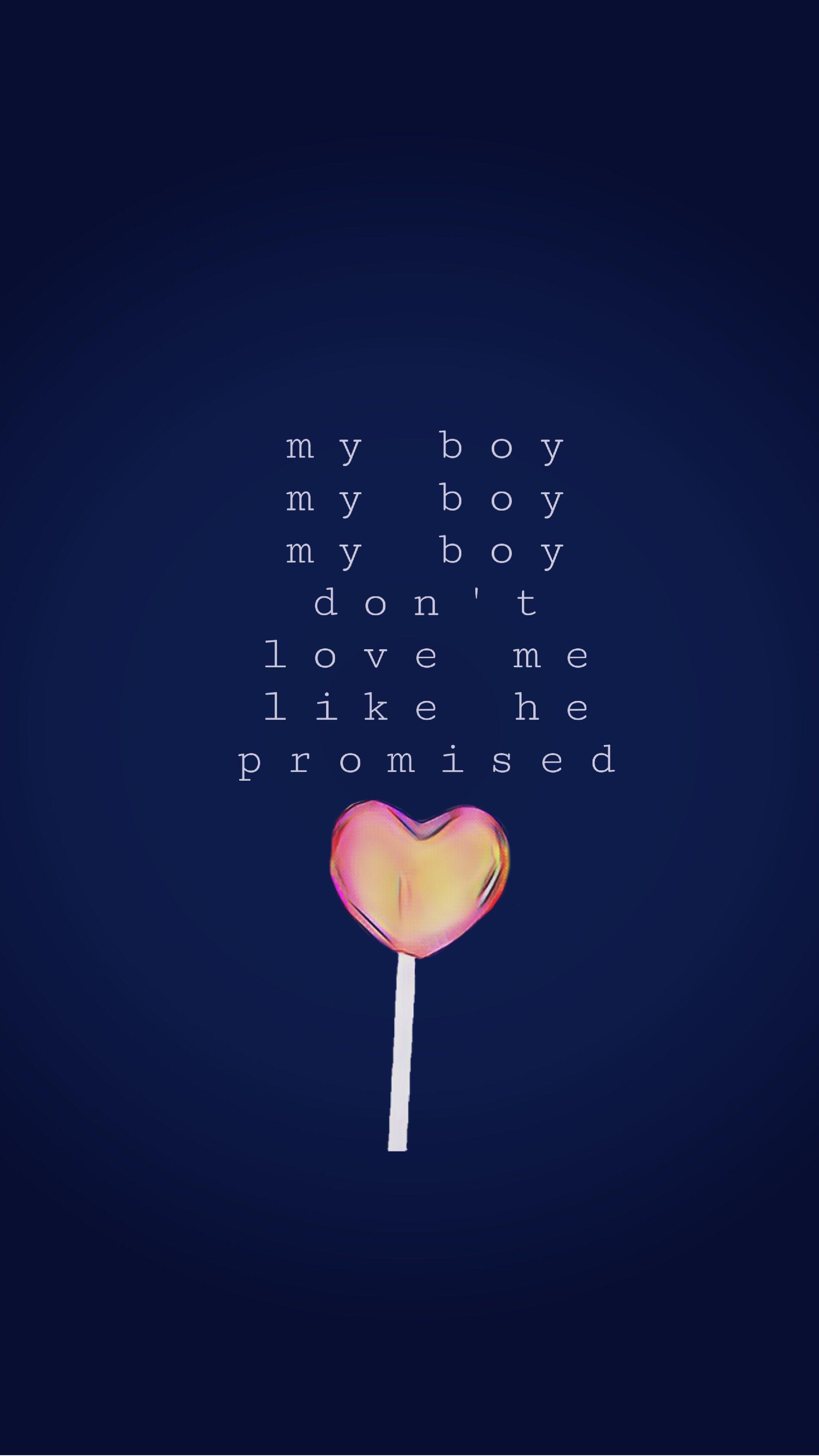 My Boy, Billie Eilish, Songtext, Lutscher, Dunkelblau, QHD+, Sperrbildschirm fürs iPhone