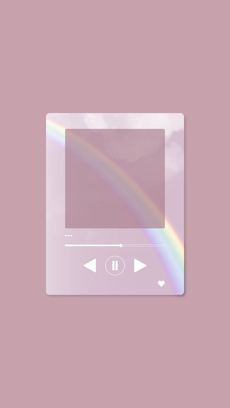 Musikplayer, Regenbogen, Altrosa, Rahmen, Pastell, HD, Sperrbildschirm fürs iPhone
