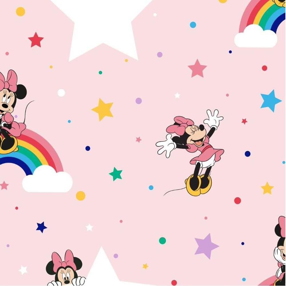 Minnie Maus, Regenbogen, Sterne, Rosa, Muster, Hintergrundbild für iPad und Tablet