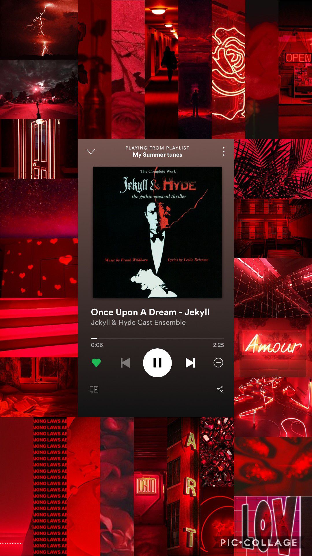 Musikplayer, Collage, Rot, Red Aesthetic, Dunkel, Full HD, Sperrbildschirm fürs iPhone