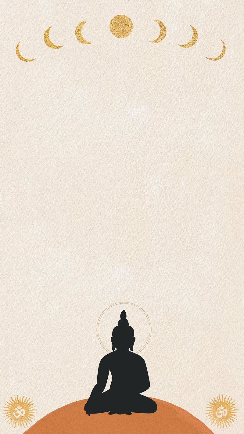 Buddha, Silhouette, Mondphasen, Meditation, Beige, HD, Hintergrundbild fürs Handy