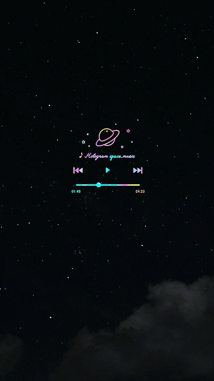 Musikplayer, Planet, Sternenhimmel, Dunkel, Handschrift, HD, Handy-Hintergrundbild