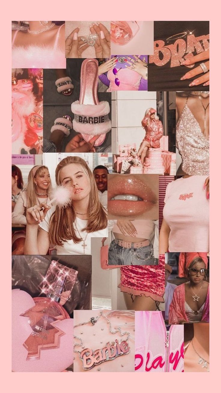 Rosa Aesthetic, Collage, Fotos, Glamour, Pink, HD, Sperrbildschirm fürs iPhone