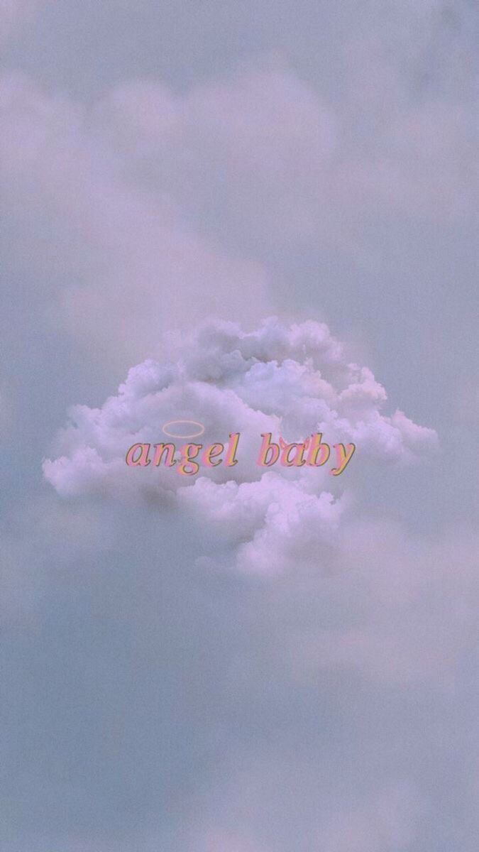 Wolke, Pastell, Lila Himmel, Schriftzug, Verträumt, Hintergrundbild für iPhone und Android
