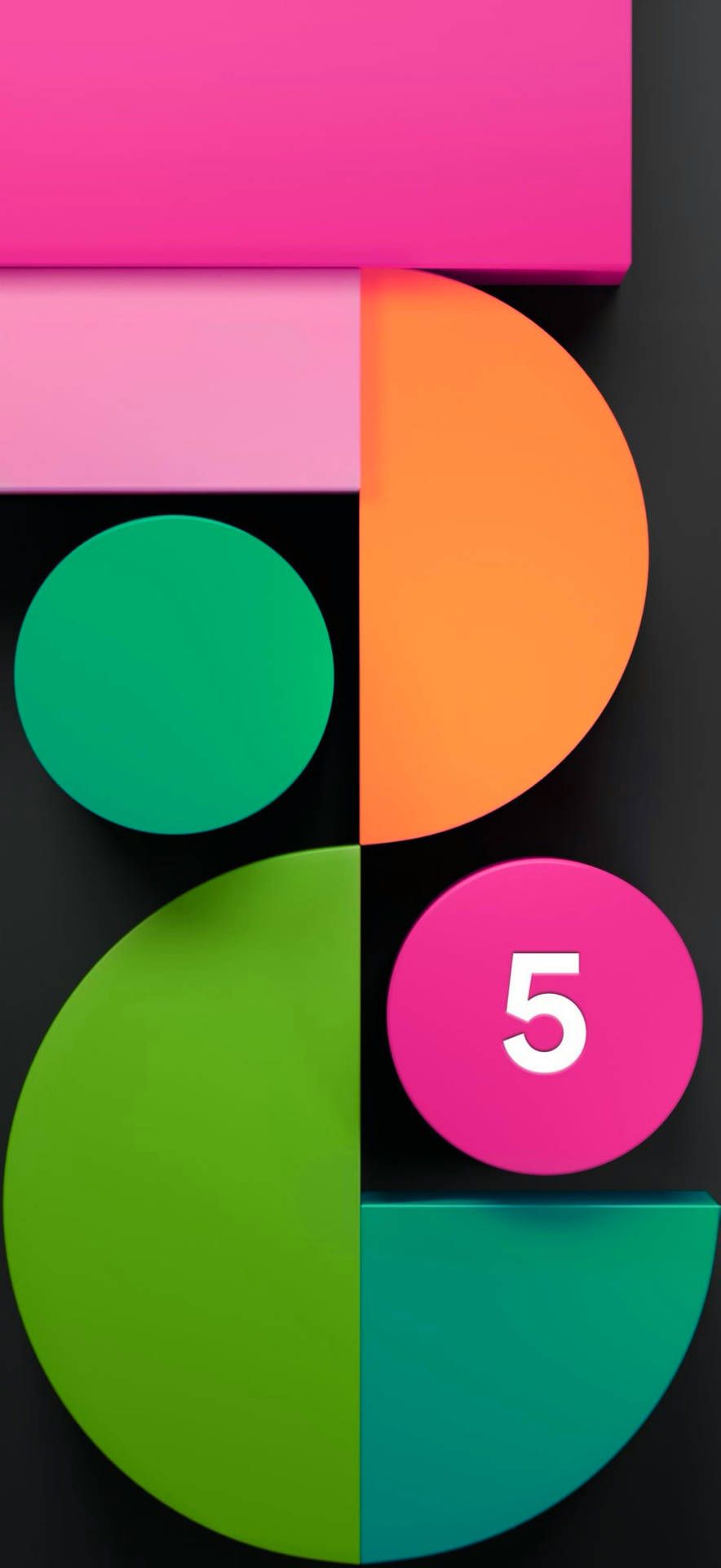 Pixel 5, Geometrische Formen, Bauhaus, Bunt, Schwarz Hintergrund, Google-Pixel-5-Wallpaper