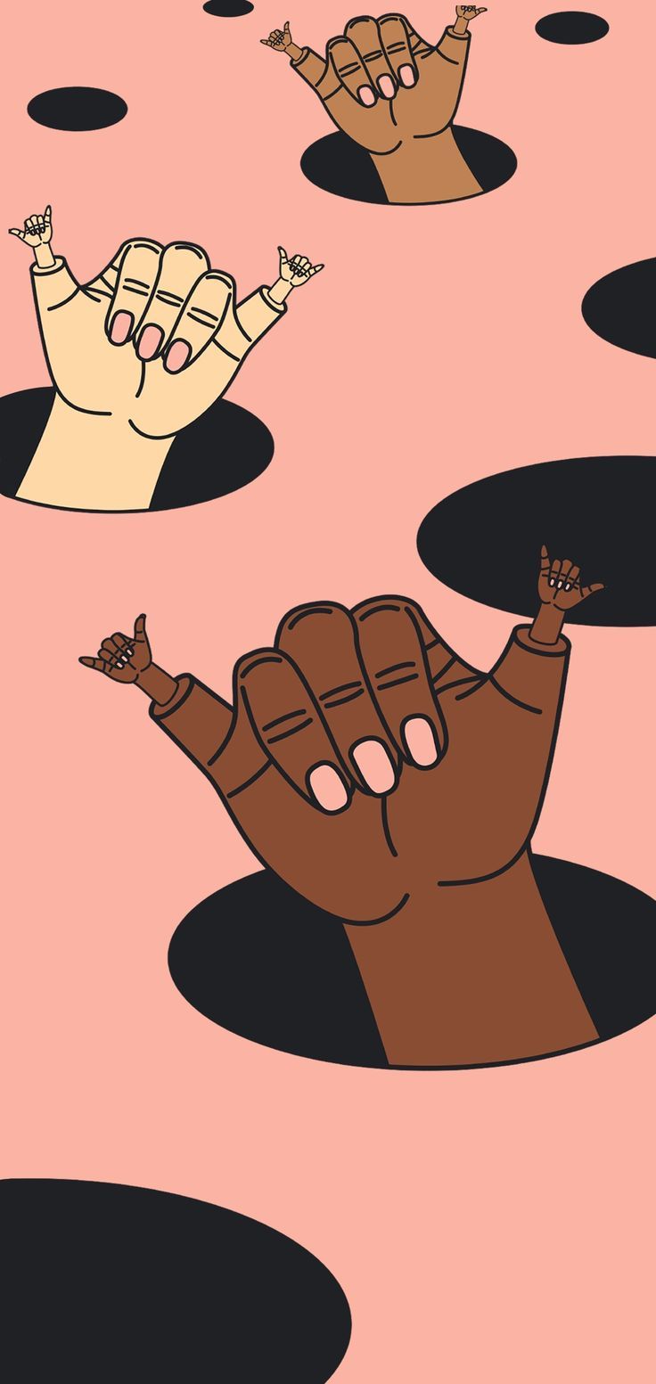 Shaka-Zeichen, Hände, Löcher, Illustration, Rosa Hintergrund, Sperrbildschirm fürs Google Pixel 5