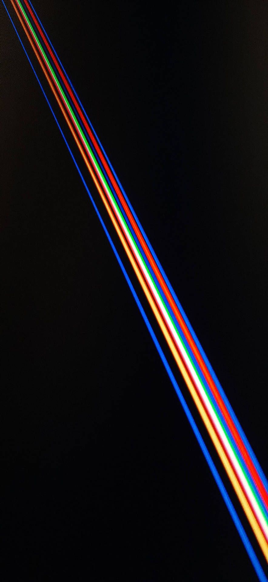Regenbogenstreifen, Diagonal, Schwarz Hintergrund, Minimalistisch, Sperrbildschirm fürs Google Pixel 5