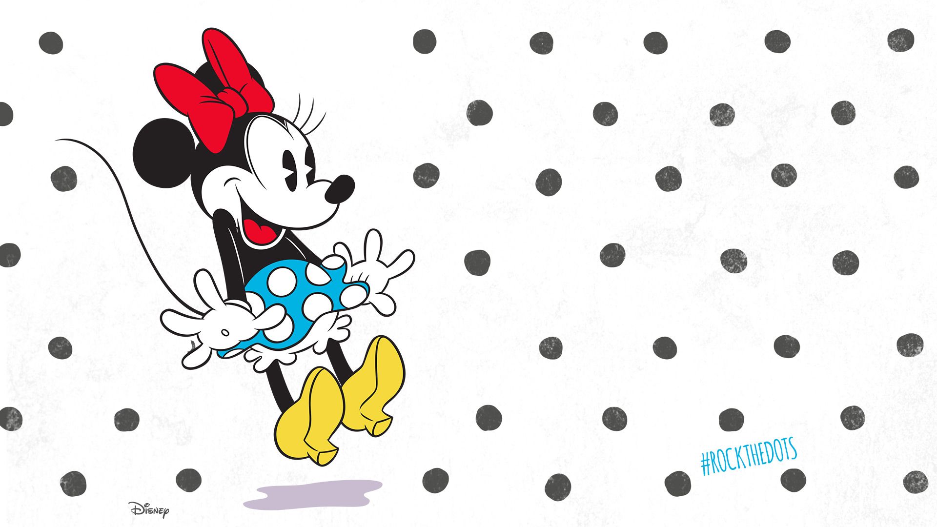 Minnie Maus, Klassischer Stil, Polka Dots, Weißer Hintergrund, Full HD Wallpaper