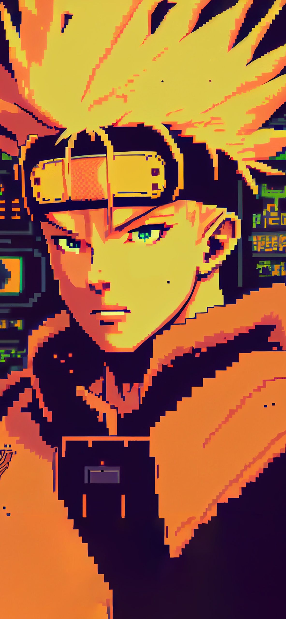 Naruto Uzumaki, Naruto, Pixel-Art, Anime, Orange, Hintergrundbild fürs Pixel