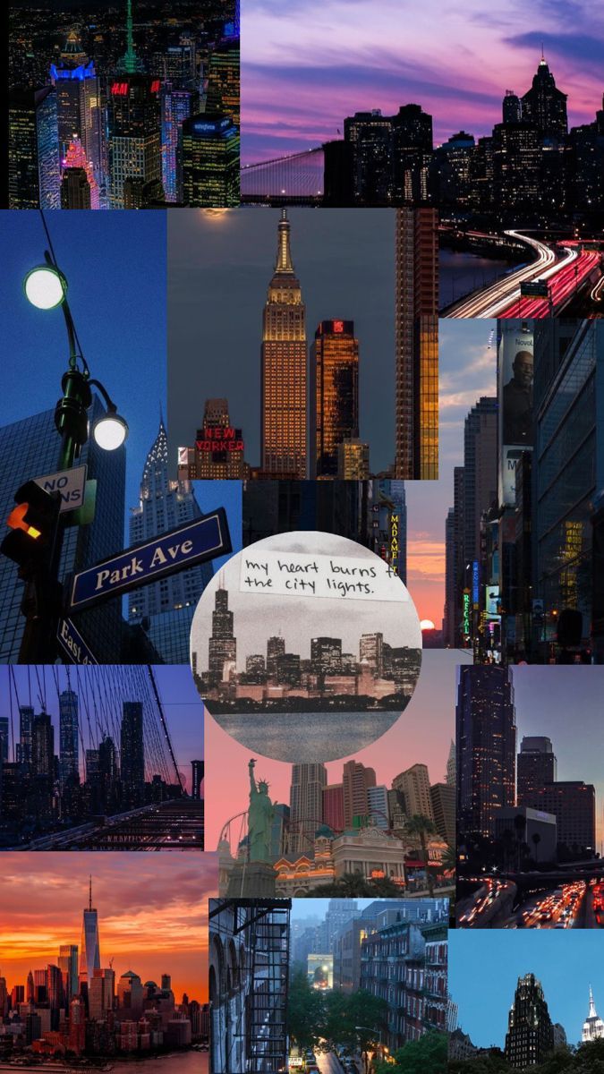 Collage, New York City, Ästhetik, Skyline, Hintergrundbild für iPhone und Android