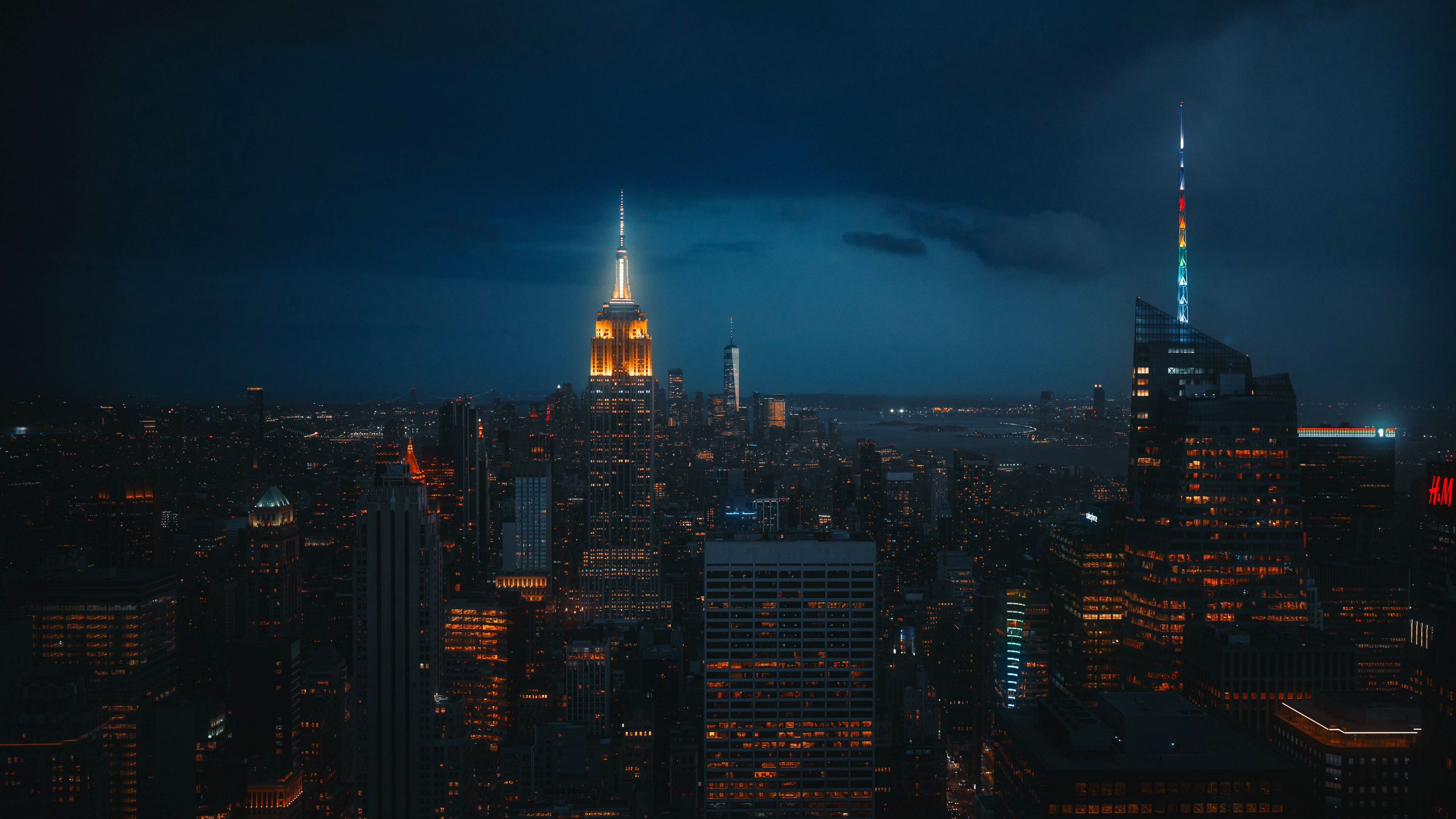 Empire State Building, New York City, Manhattan, Nacht, Stadtpanorama, 4K, Desktop-Hintergrund